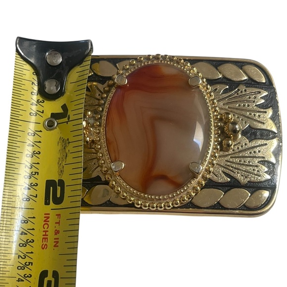 Banded Agate Metal Belt Buckle - Picture 4 of 7